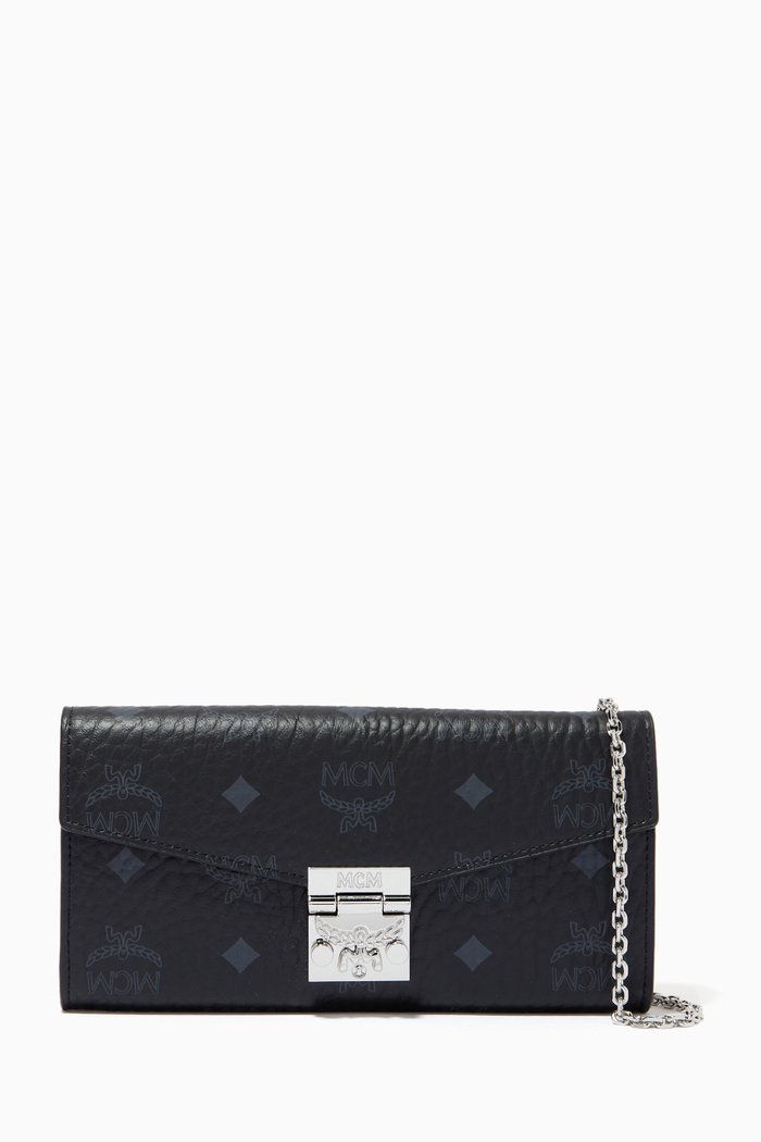 

Large Patricia Crossbody Wallet in Visetos, Black