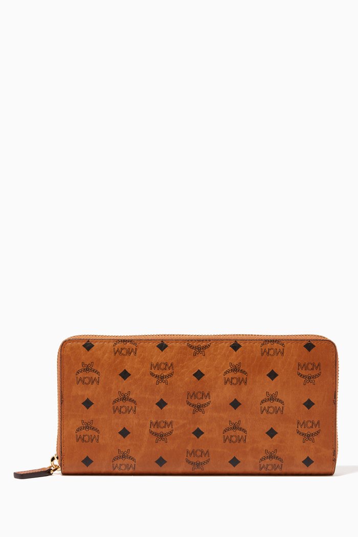 

Large Zip Around Wallet in Visetos Original, Brown