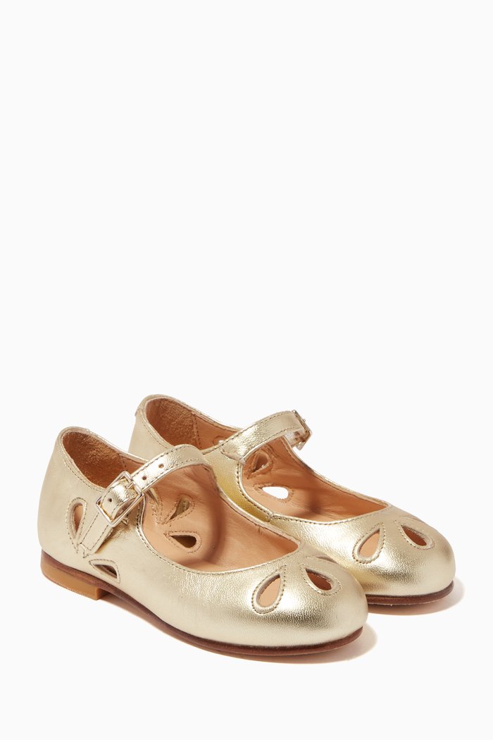 

Alexa Ballerinas in Metallic Leather, Gold