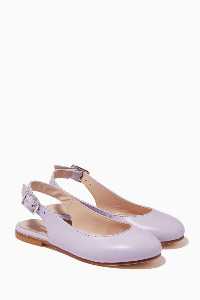 Isidore Glass Ballerina in Leather, Purple