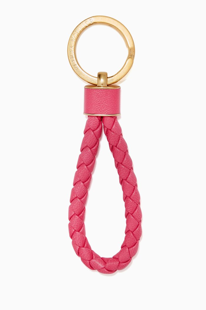 

Key Ring in Intrecciato Nappa, Pink