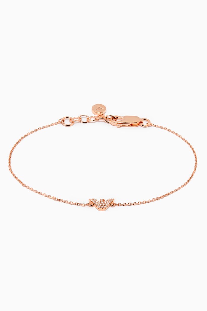 Essential Eagle Logo Bracelet in Sterling Silver, Rose gold
