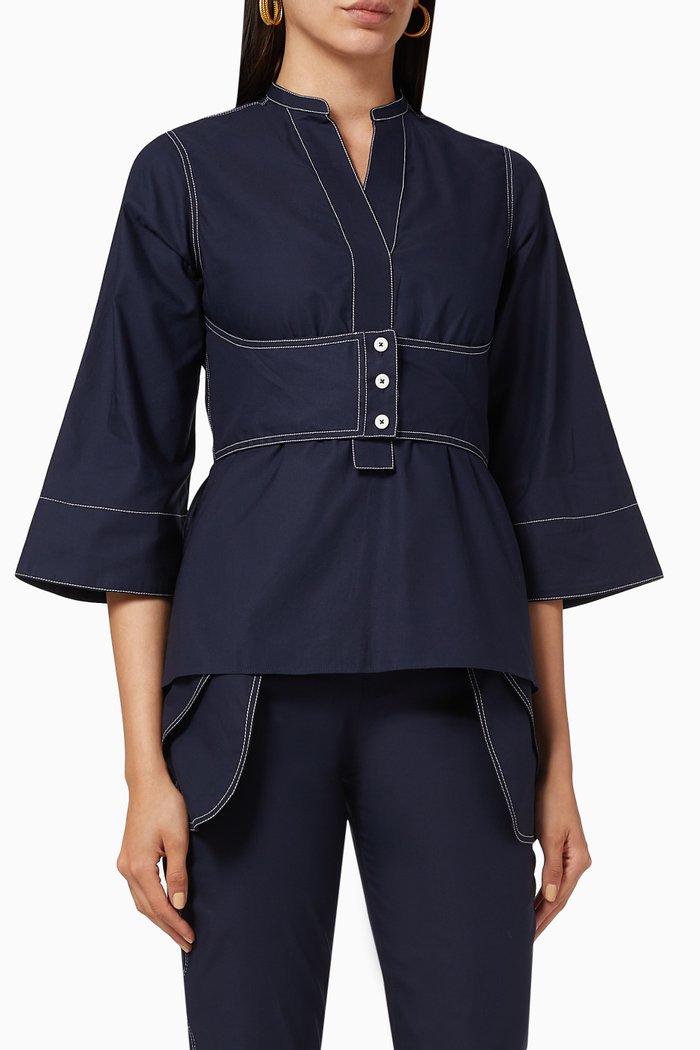 

Lexa Cotton Poplin Shirt, Blue