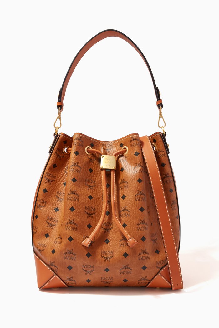

Large Soft Berlin Drawstring Bag in Visetos, Brown