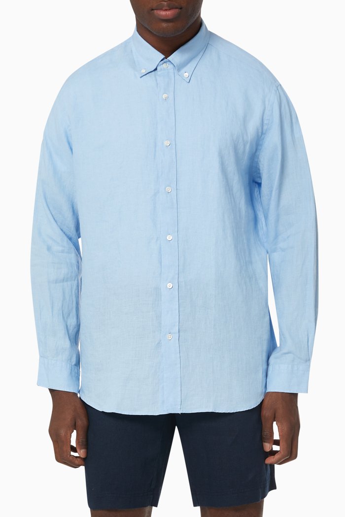 

Martin Shirt in French Linen, Blue