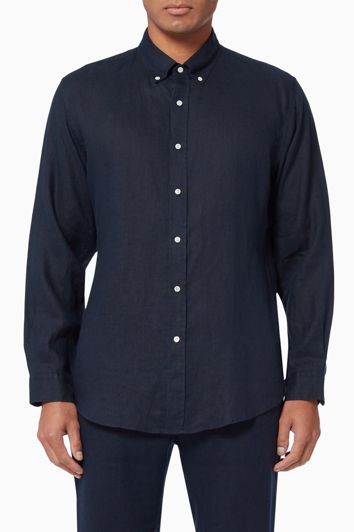 

Martin Shirt in French Linen, Blue