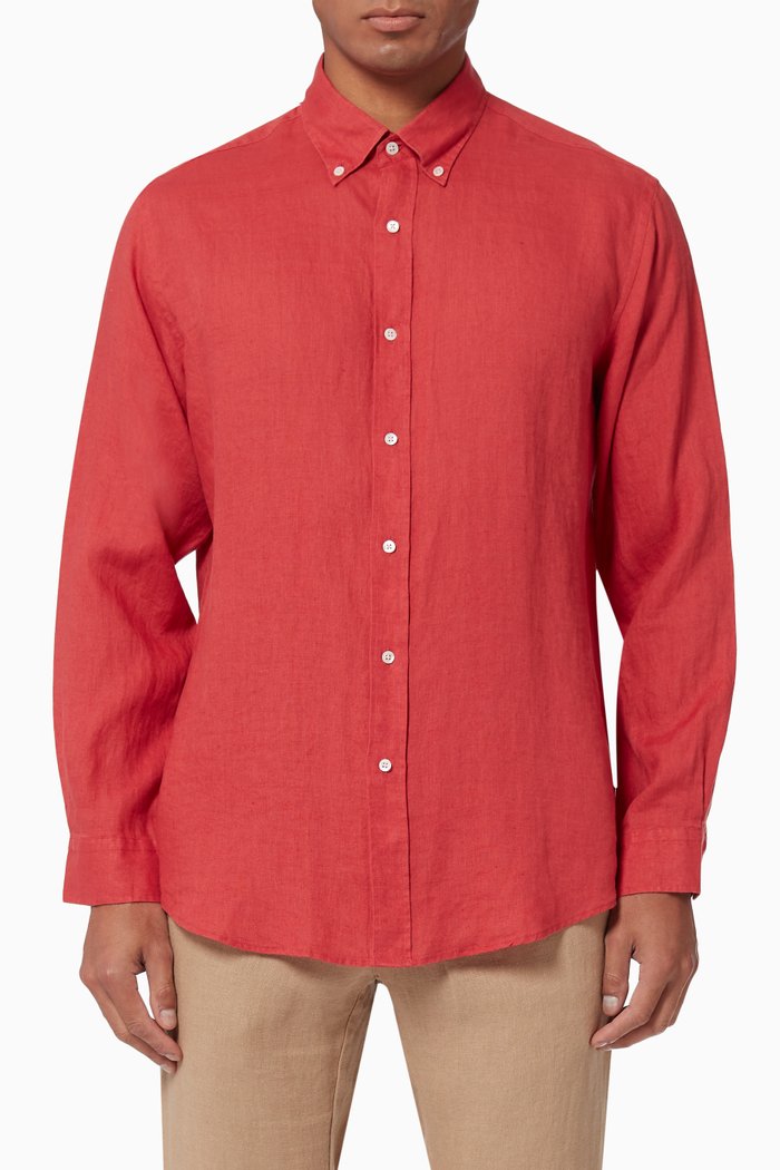 

Martin Shirt in French Linen, Red