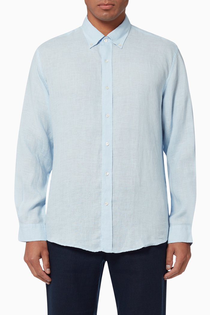 

Martin Shirt in French Linen, Blue