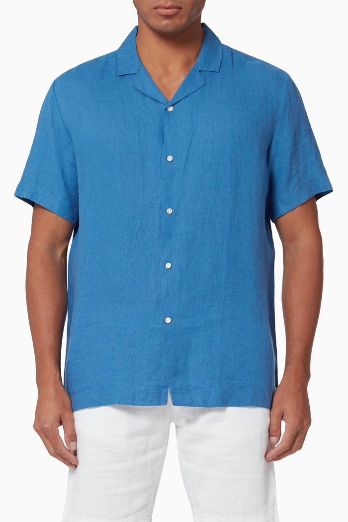 

Mars Shirt in Linen, Blue