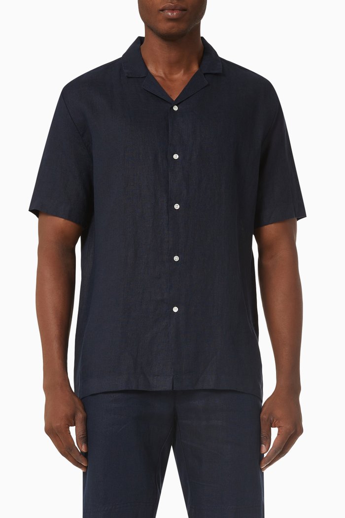 

Mars Shirt in Linen, Blue
