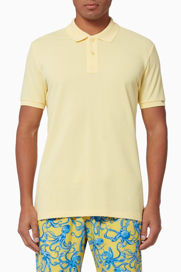 

Bruce Polo Shirt in Cotton Piqué, Yellow