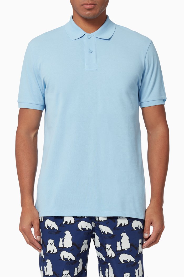 

Bruce Polo Shirt in Cotton Piqué, Blue