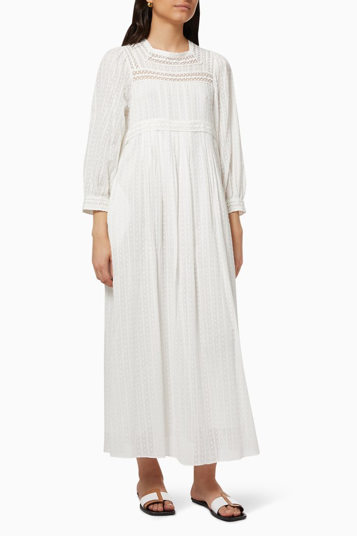

Blanche Dress in Cotton Jacquard, White