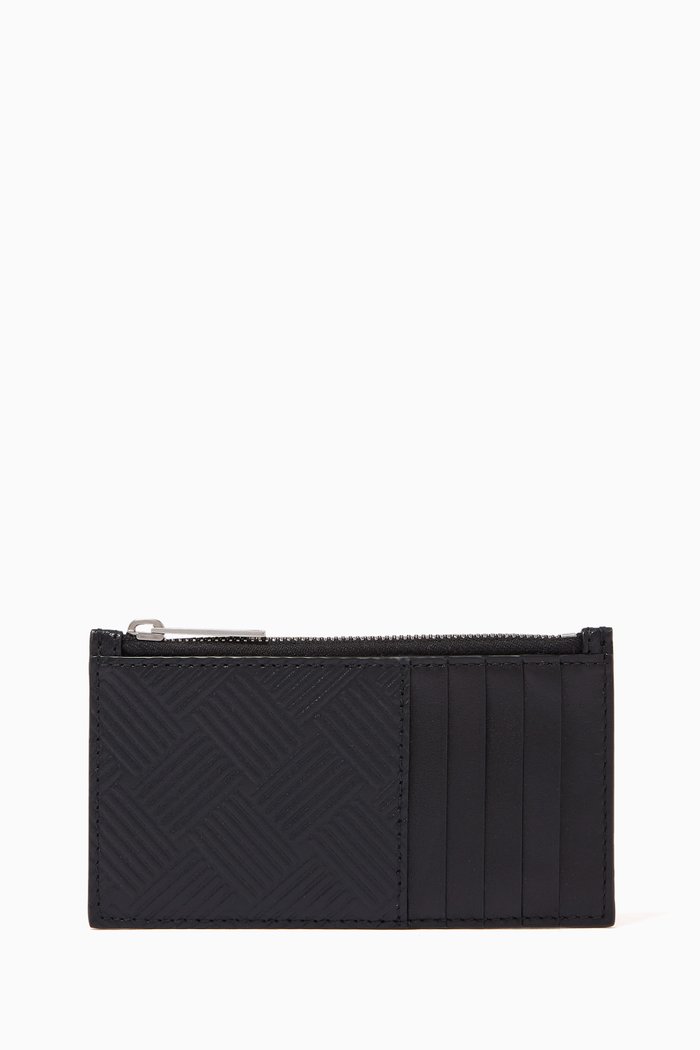 

Card Case in Intrecciato Debossed Calfskin, Black