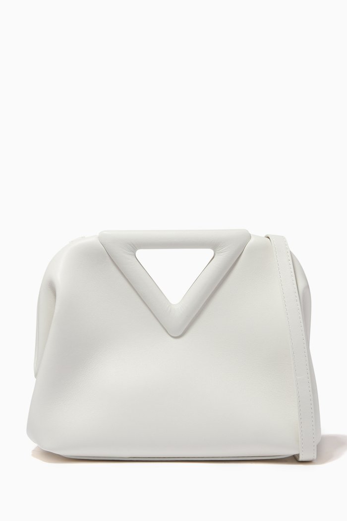 

The Mini Triangle Bag in Nappa Calfskin, White