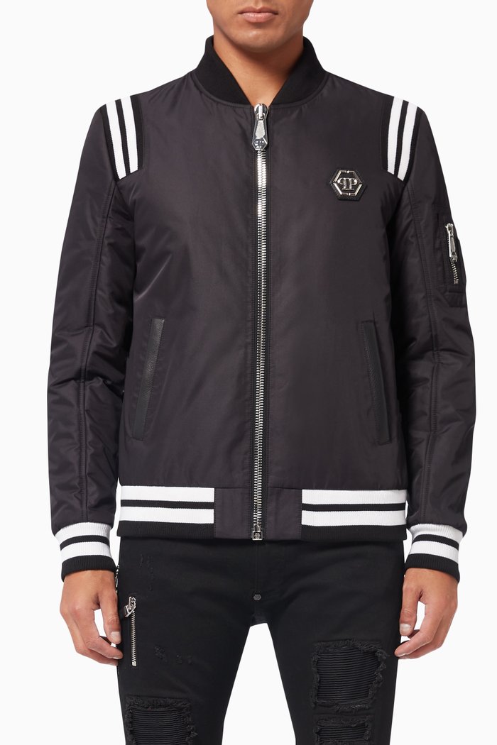 

Iconic Plein Bomber Jacket in Nylon, Black