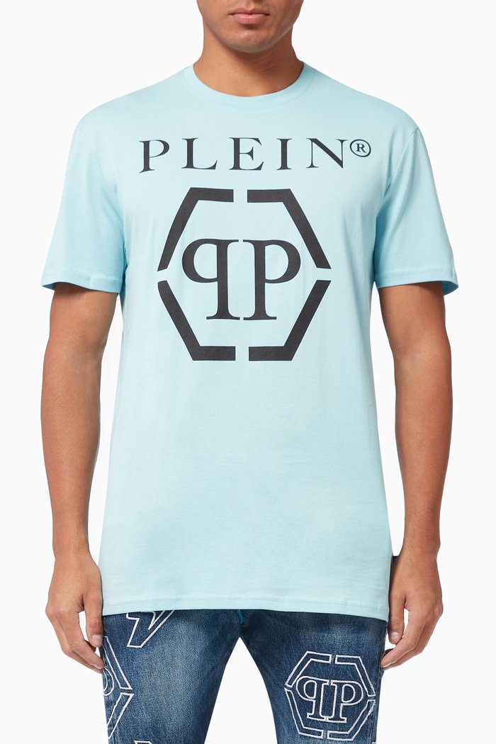 

Logo Print T-shirt in Cotton, Blue