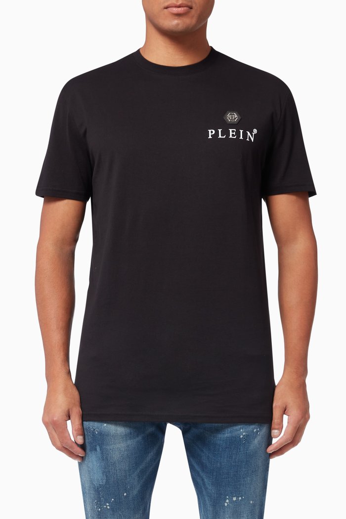 

Logo Symbols T-shirt in Rhinestones, Black