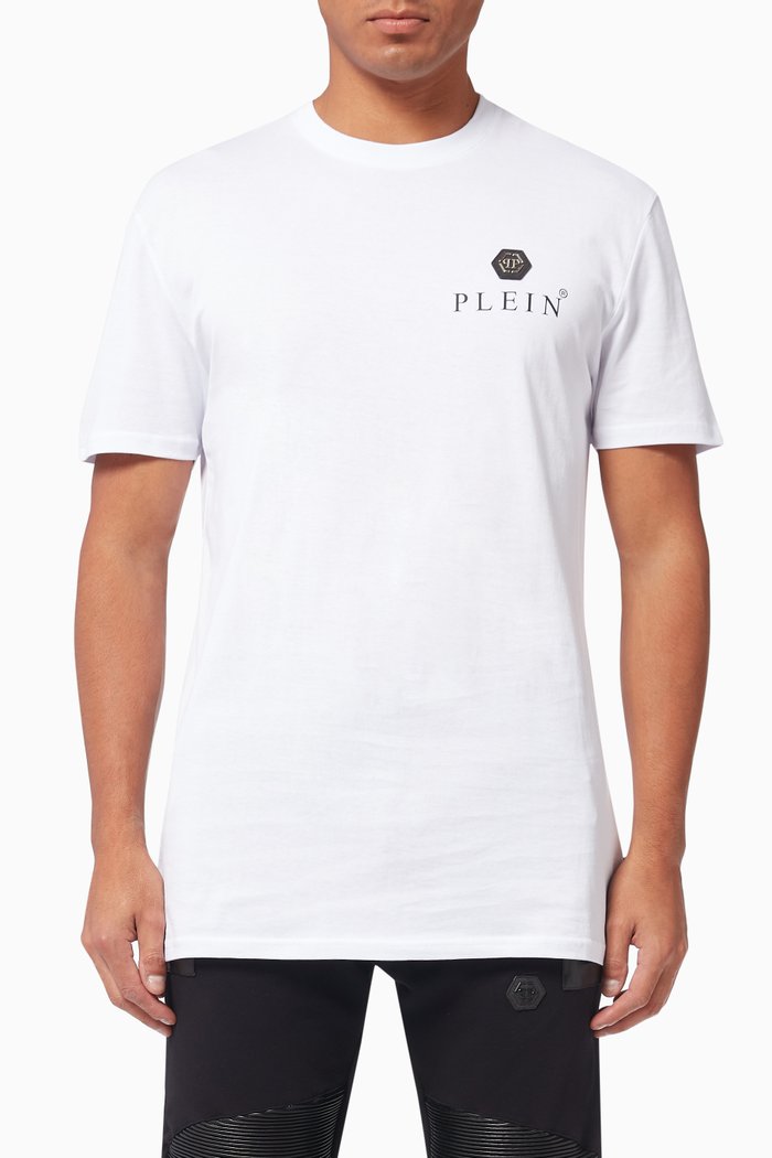 

Logo Symbols T-shirt in Rhinestones, White