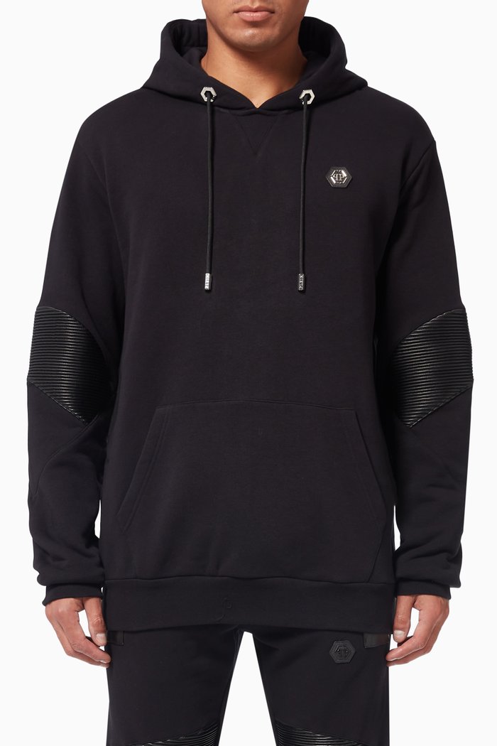 

Iconic Plein Hooded Sweatshirt in Cotton, Black