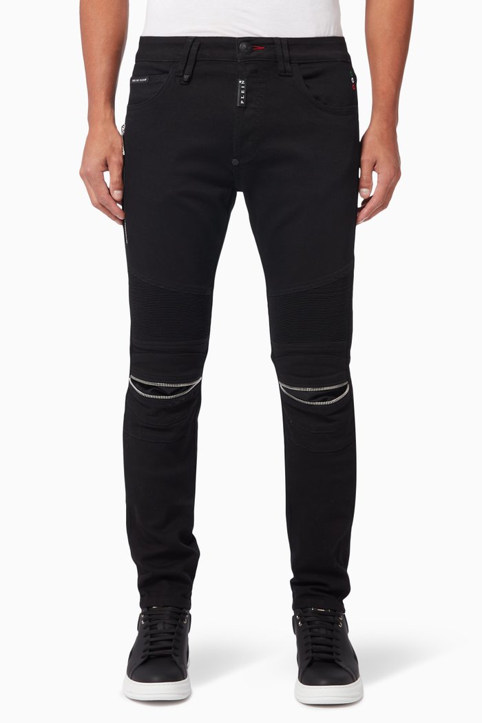 

Super Straight Cut Denim Jeans, Black