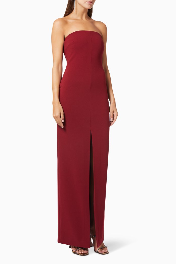 

Bysha Crêpe Evening Gown, Burgundy