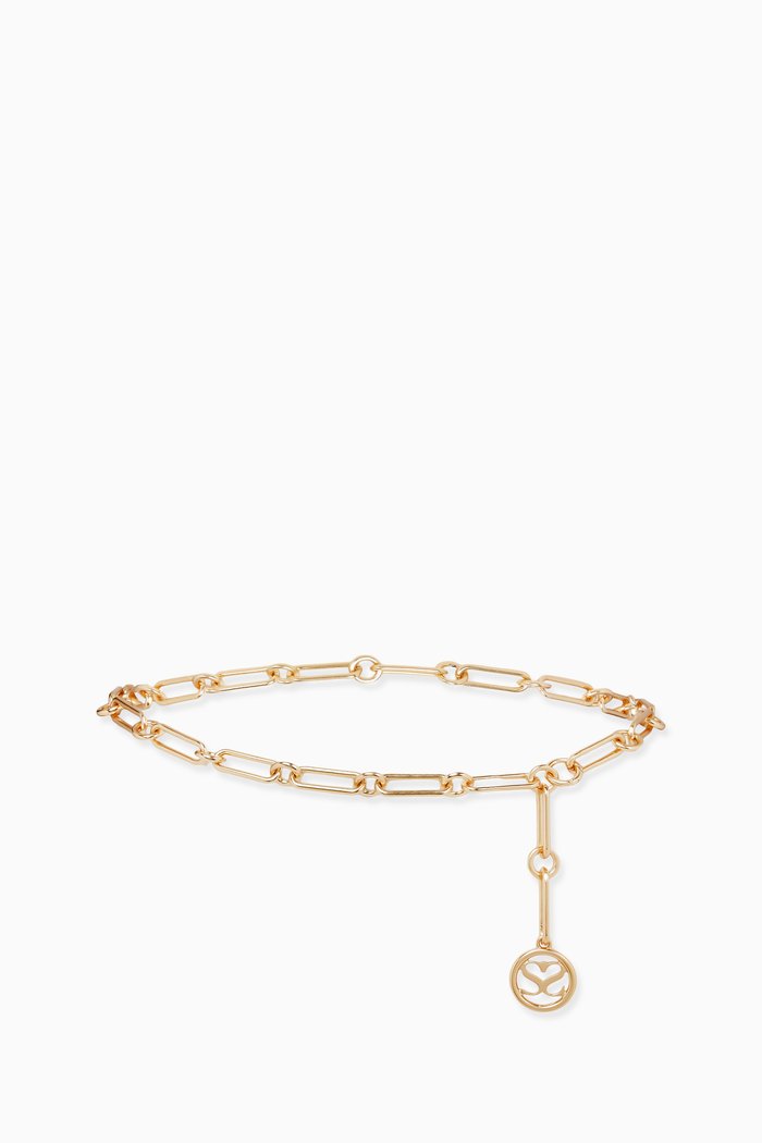 

Double S Tassel Chain Belt, Gold