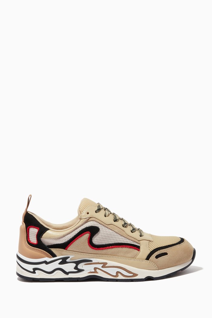

Flame Sneakers in Suede & Mesh, Neutral