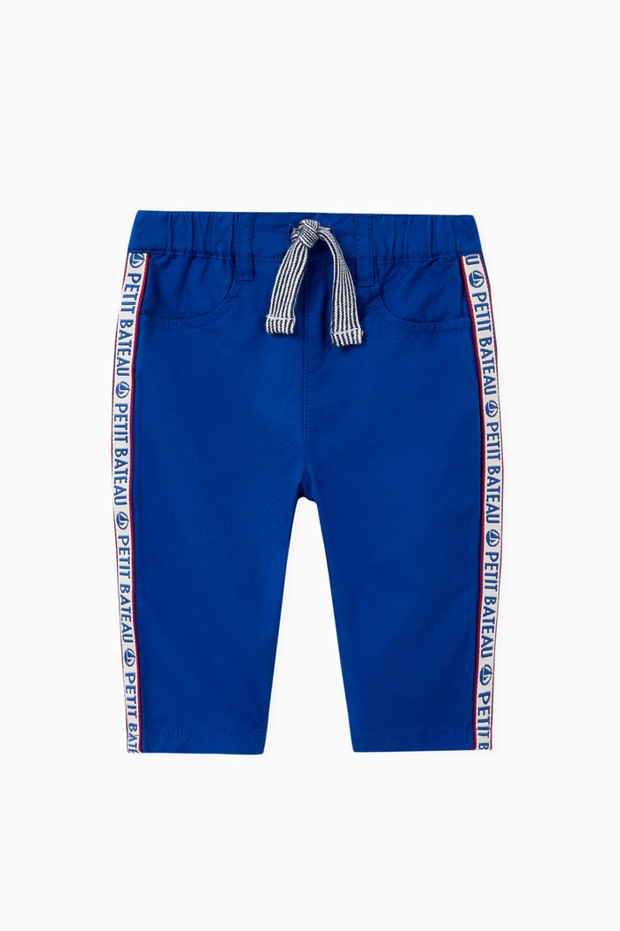 

Petit Bateau Logo Tape Serge Trousers, Blue