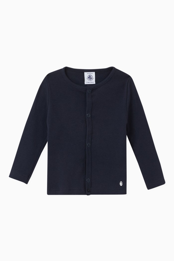 

Knit Cotton Cardigan, Blue