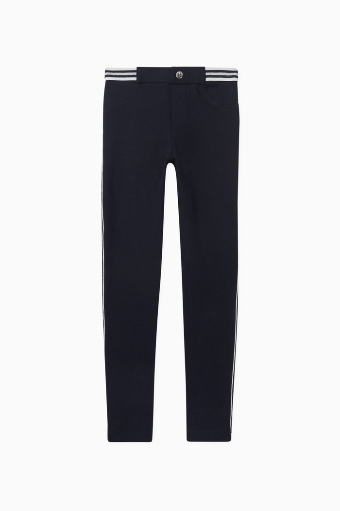 

Striped Jersey Jeggings, Blue