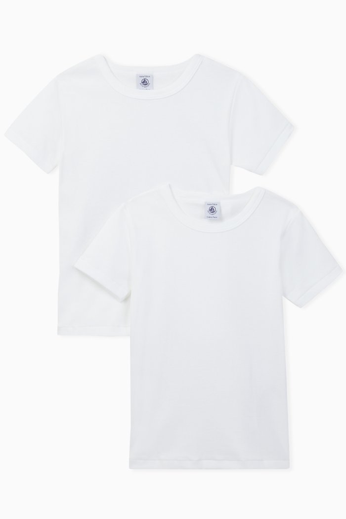 

Short Sleeve Cotton T-shirt, Set of 2, White