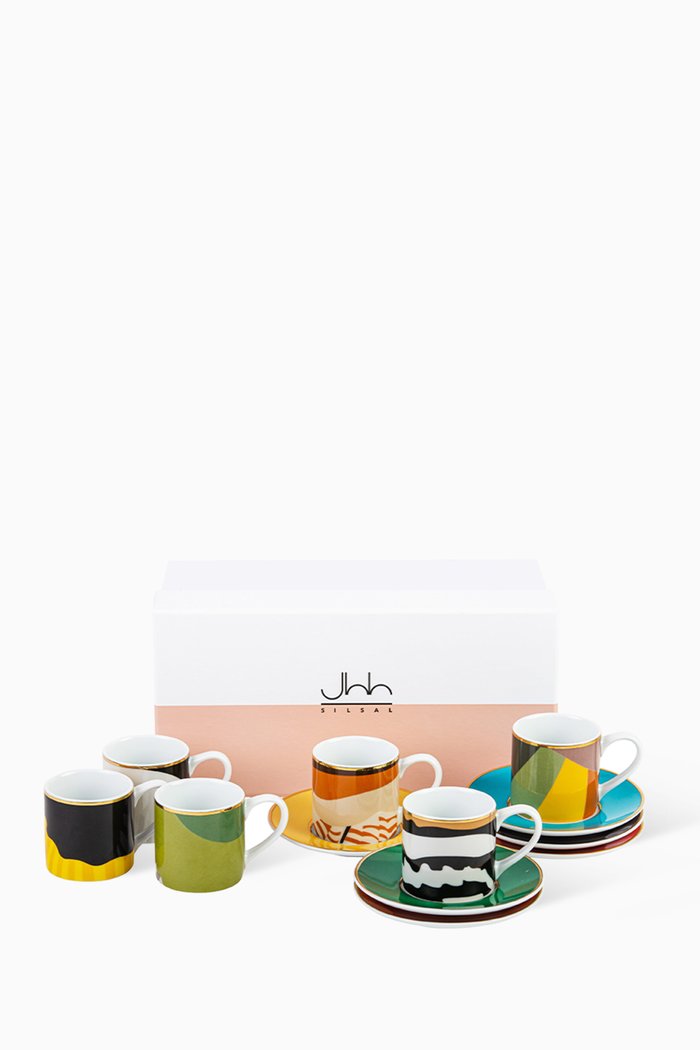 

Sarb Espresso Cups & Saucers, Set of 6, Multicolour