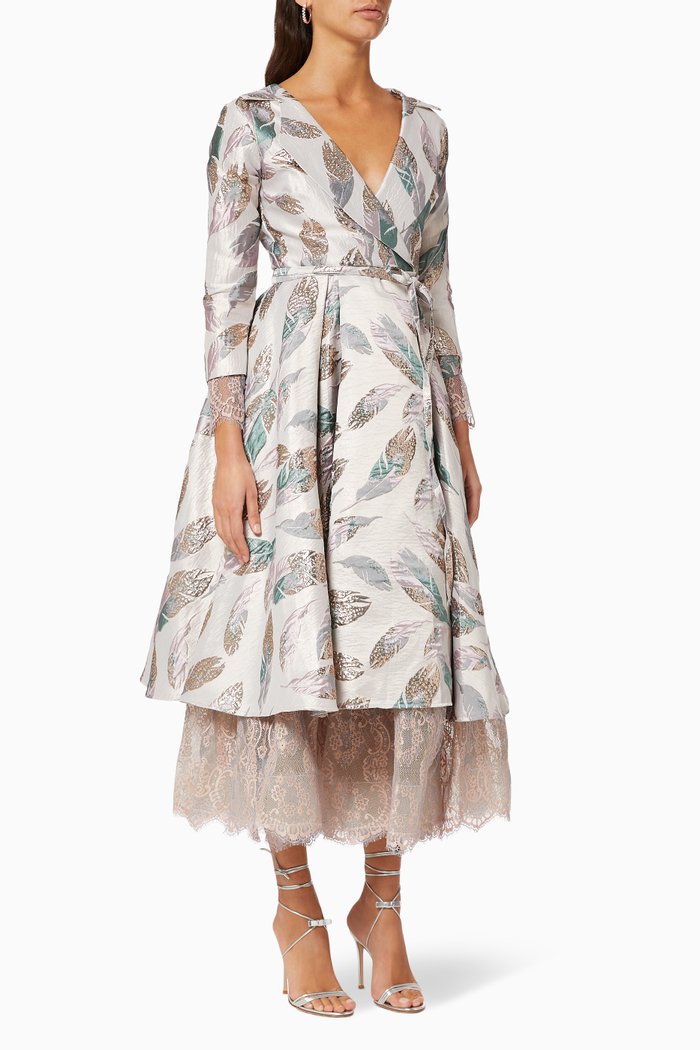 

Coat Style Dress with Belt, Multicolour