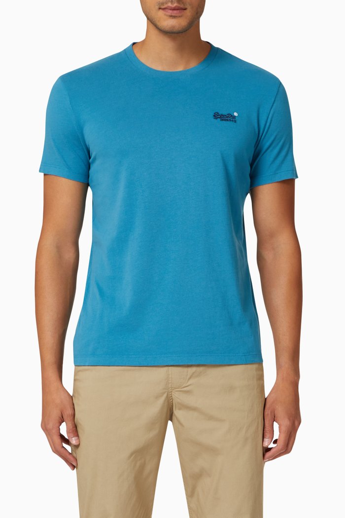 Orange Label T-shirt in Organic Cotton, Blue