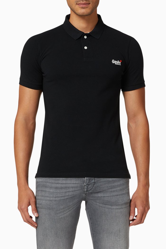 

Classic Polo Shirt in Organic Cotton Piqué, Black