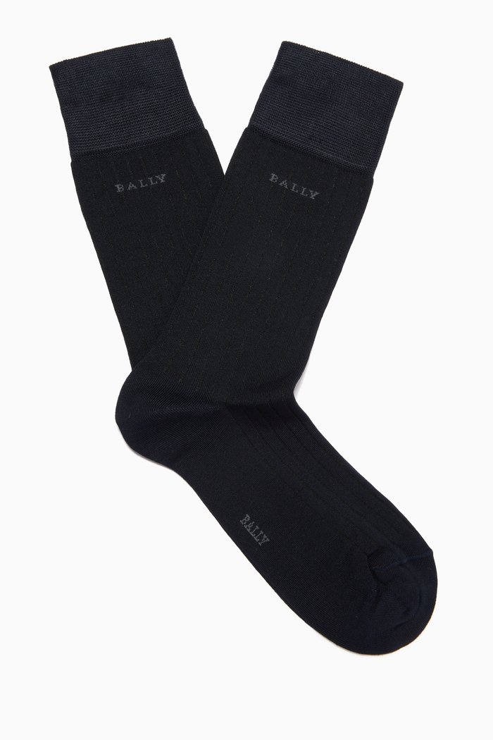 

Ribbed Socks in Mix Jersey, Blue