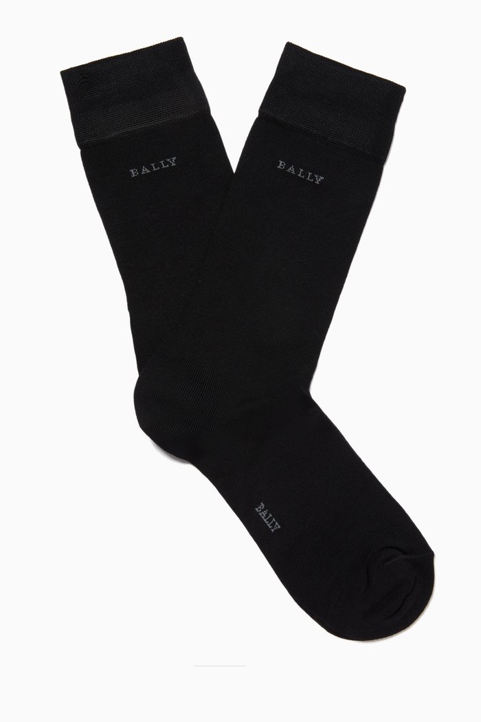 

Logo Socks in Mix Jersey, Black