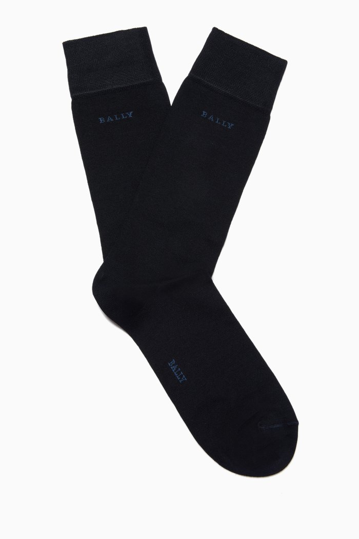 

Logo Socks in Mix Jersey, Blue