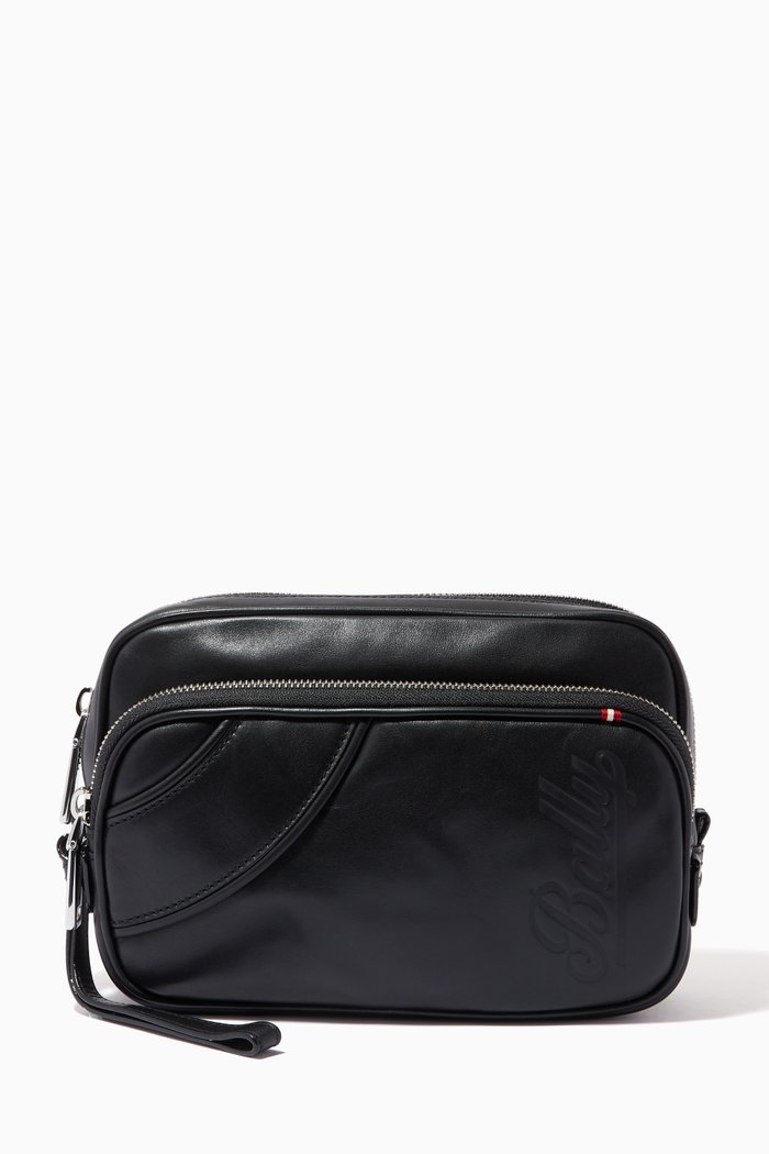 

Benton Clutch Bag in Leather, Black