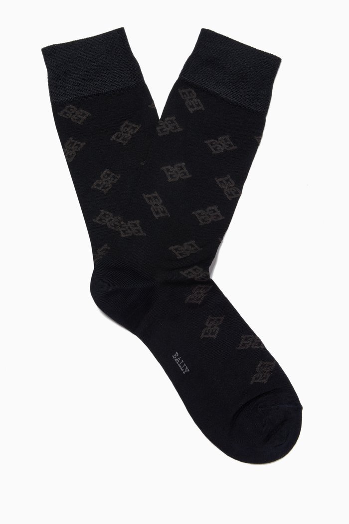 

B-chain Socks in Cotton Jersey, Blue