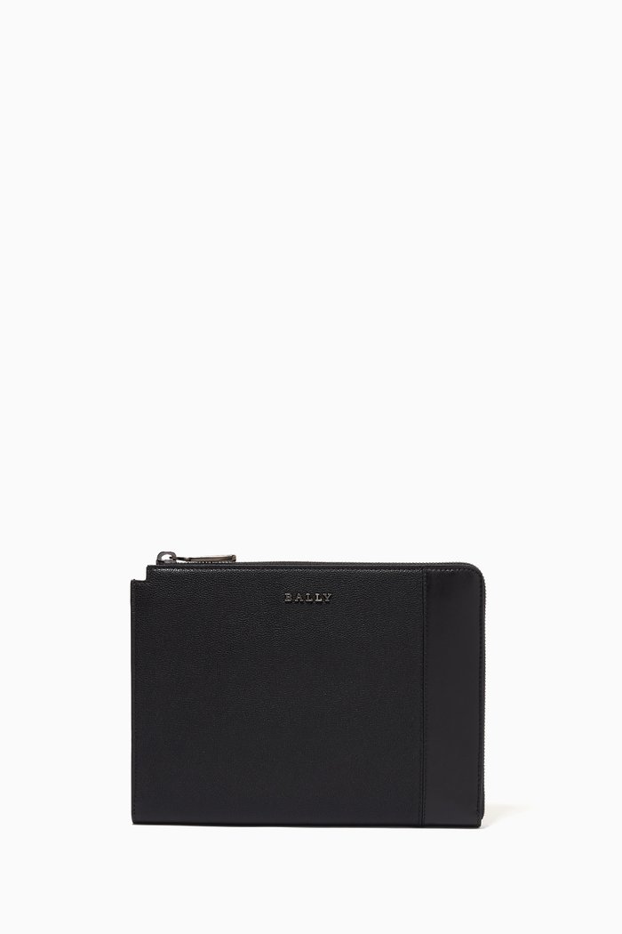 

Eisner Clutch Bag in Leather, Black
