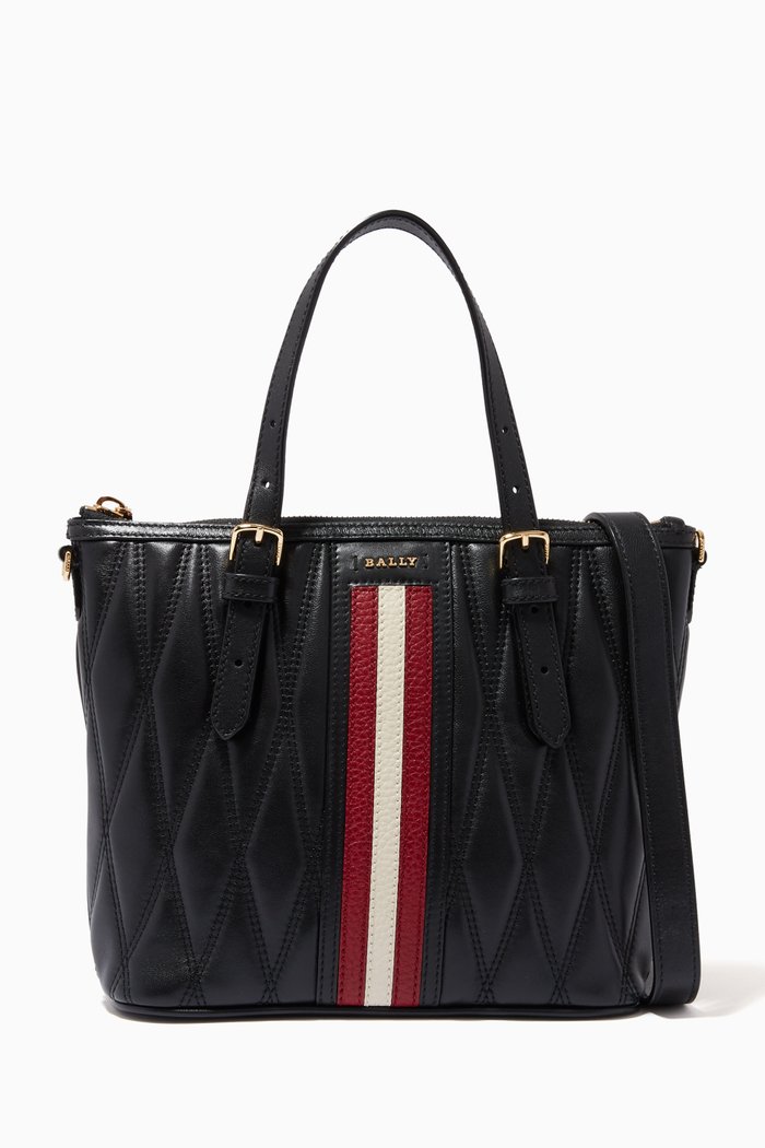 

Damirah Small Tote Bag in Leather, Black