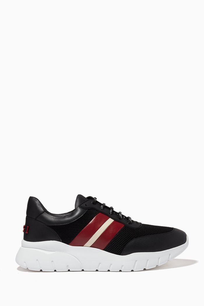 

Byllet Sneakers in Leather & Mesh, Black