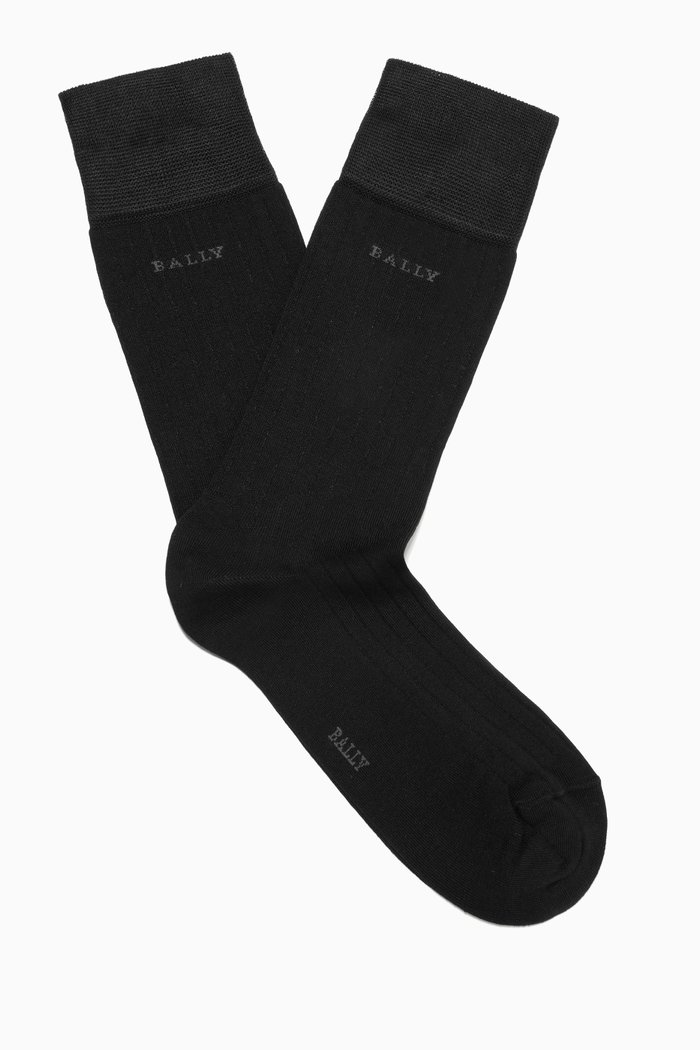 

Ribbed Socks in Mix Jersey, Black