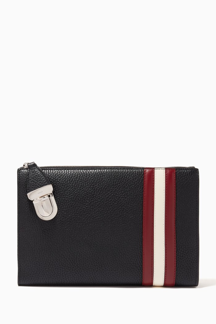 

Stein Clutch Bag in Leather, Black