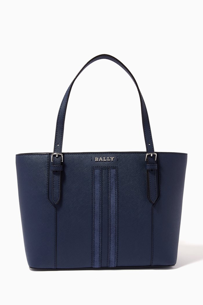 Supra Tote Bag in Leather, Blue
