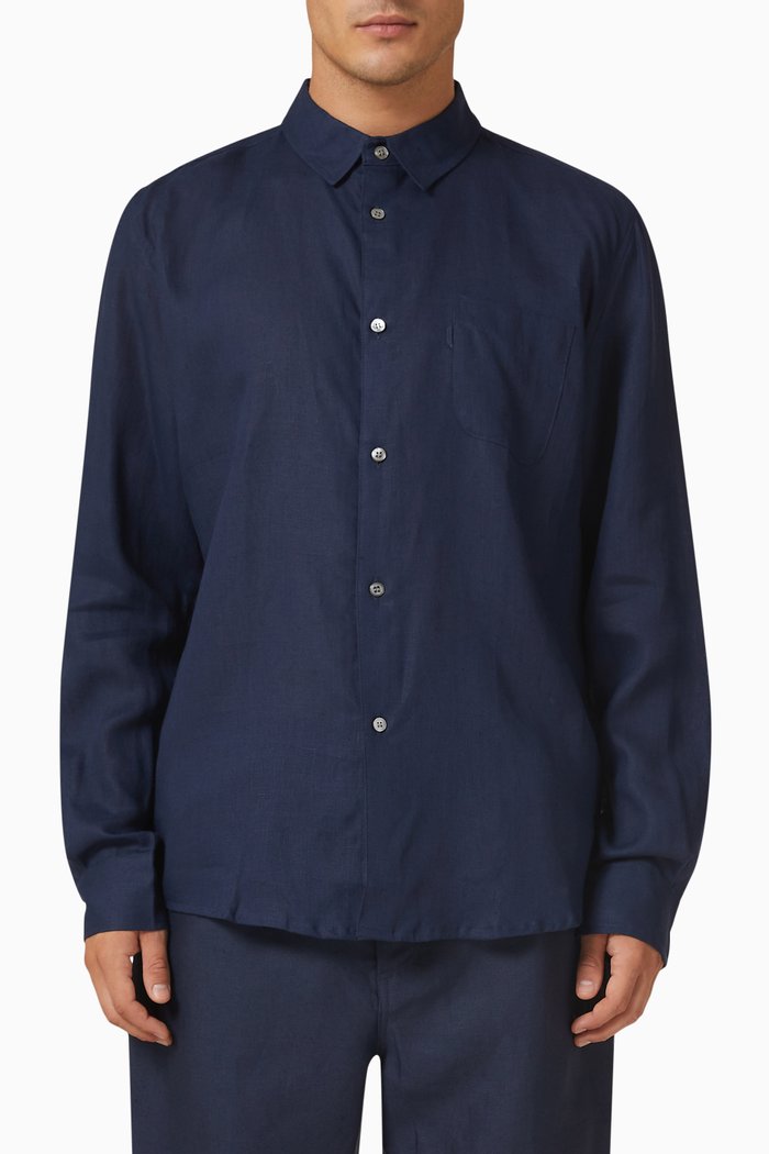 

Monaco 2 Shirt in Linen, Blue