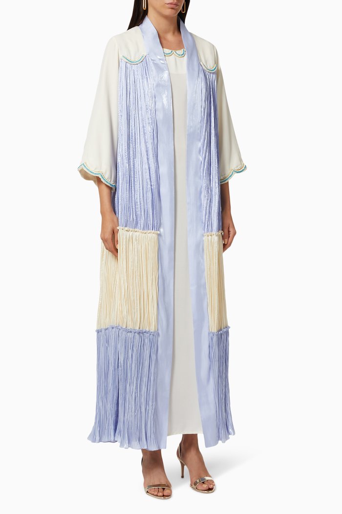 

Cotton Dress & Kaftan Set with Embroidery, Blue