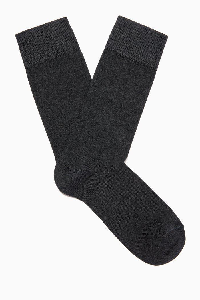 

B-jacquard Socks in Cotton Jersey, Grey